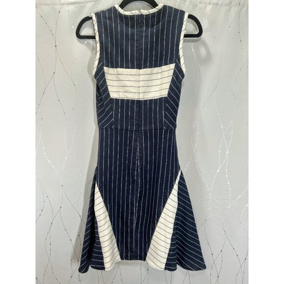 Wai Ming Navy Pinstriped Joy Dress $425 - Picture 8 of 9